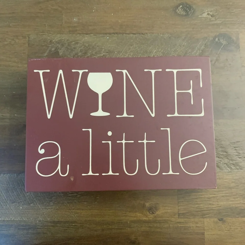 Burgundy “wine 🍷 a little” decorative quote block
